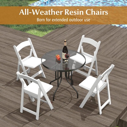 4 Pack Resin Folding Chairs with Padded Seat