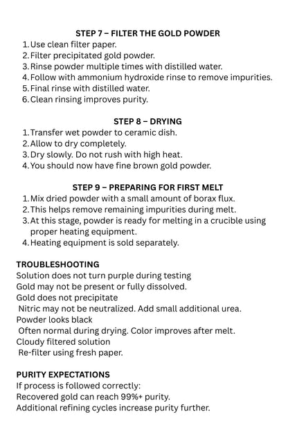 Complete Gold Recovery & Refining System – Beginner Chemical Refining Kit
