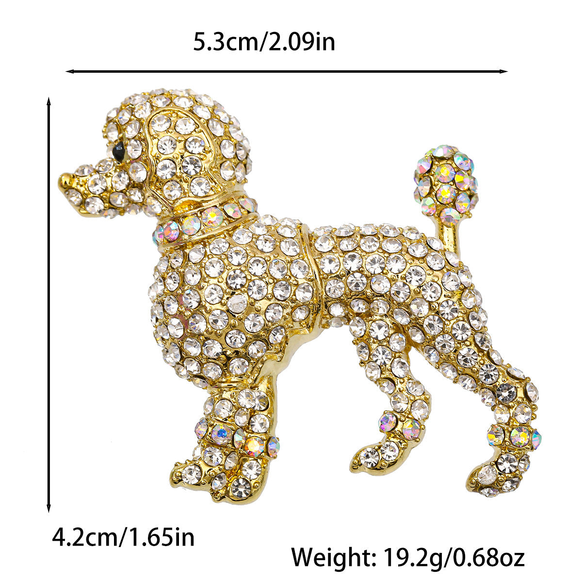 Golden Cute Diamond-studded Puppy Brooch Classic And Fashionable