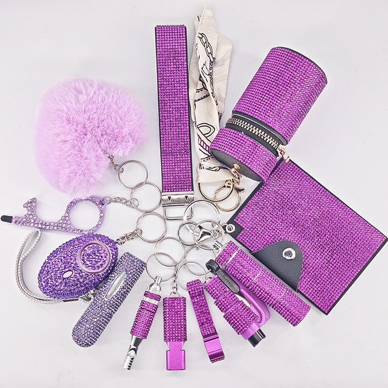 Multifunctional Portable Womens 12-Piece Keychain Set
