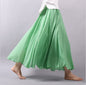 Mori Girl Art Plus Size Cotton And Linen Skirt Elastic Waist Linen A-line Skirt
