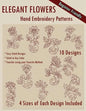 Elegant Flowers Hand Embroidery Patterns - Paperback