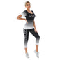 High Stretch Plus Size Short Sleeve Cropped Pants