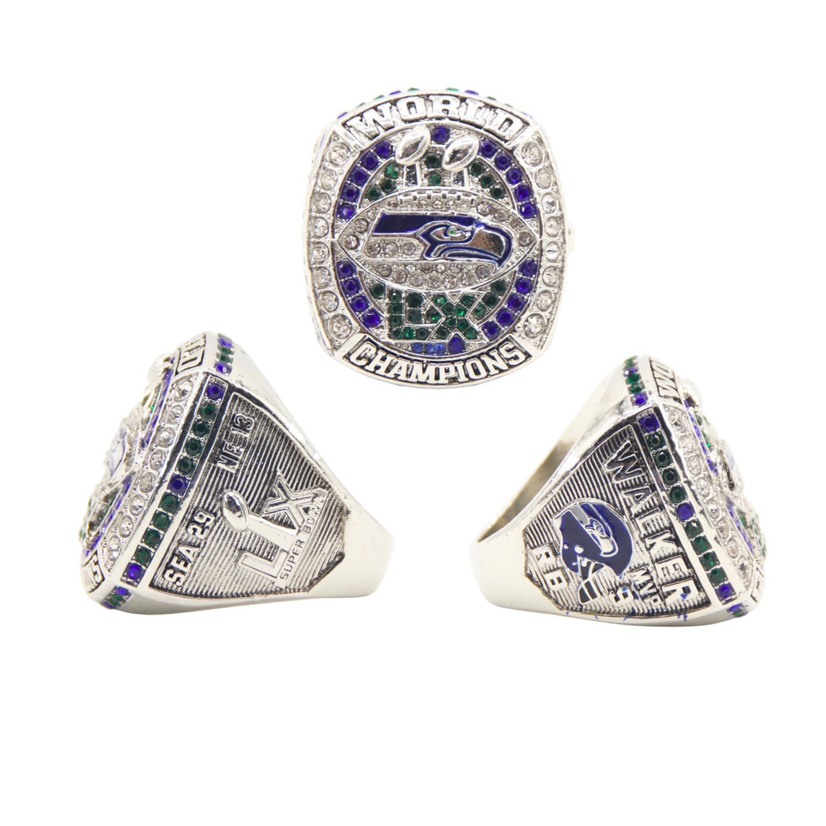 New 2025 Seahawks Championship Ring – Super Bowl 60 Fan Replica Ring