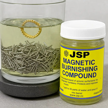 JSP Liquid Magnetic Tumbler Burnishing Compound – 8 oz | Jewelry Cleaning & Polishing Solution