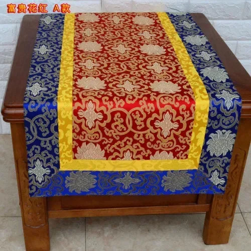 Tibetan Buddhism Silk Tablecloth of High-Quality