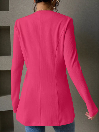 One Button Long Sleeve Blazer
