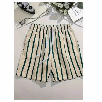 Hawaiian Beach Board Shorts For Men 3D Striped Design