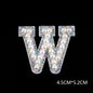 Pearl Rhinestone Cloth Sticker-Letter A-White-2 Pack