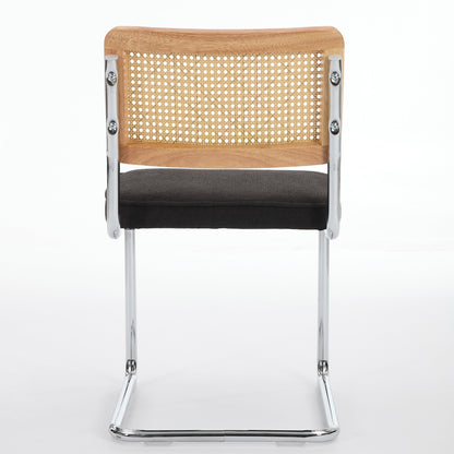 Mid Century Modern Dining Chairs Set of 2, Velvet Accent Chairs with Natural