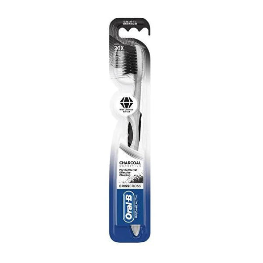Oral-B Sensitive Charcoal Manual Toothbrush - Extra Soft Bristles, Criss Cross Design for Gentle Cleaning