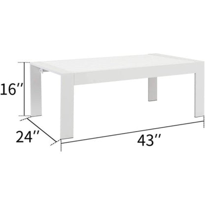 Outdoor Patio Set 3-Piece Aluminum White Gray Cushions