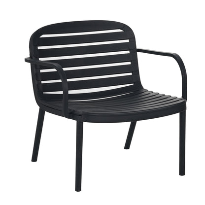 Outdoor Chat Set Polypropylene Black Beige Cushion 3 Piece Loveseat