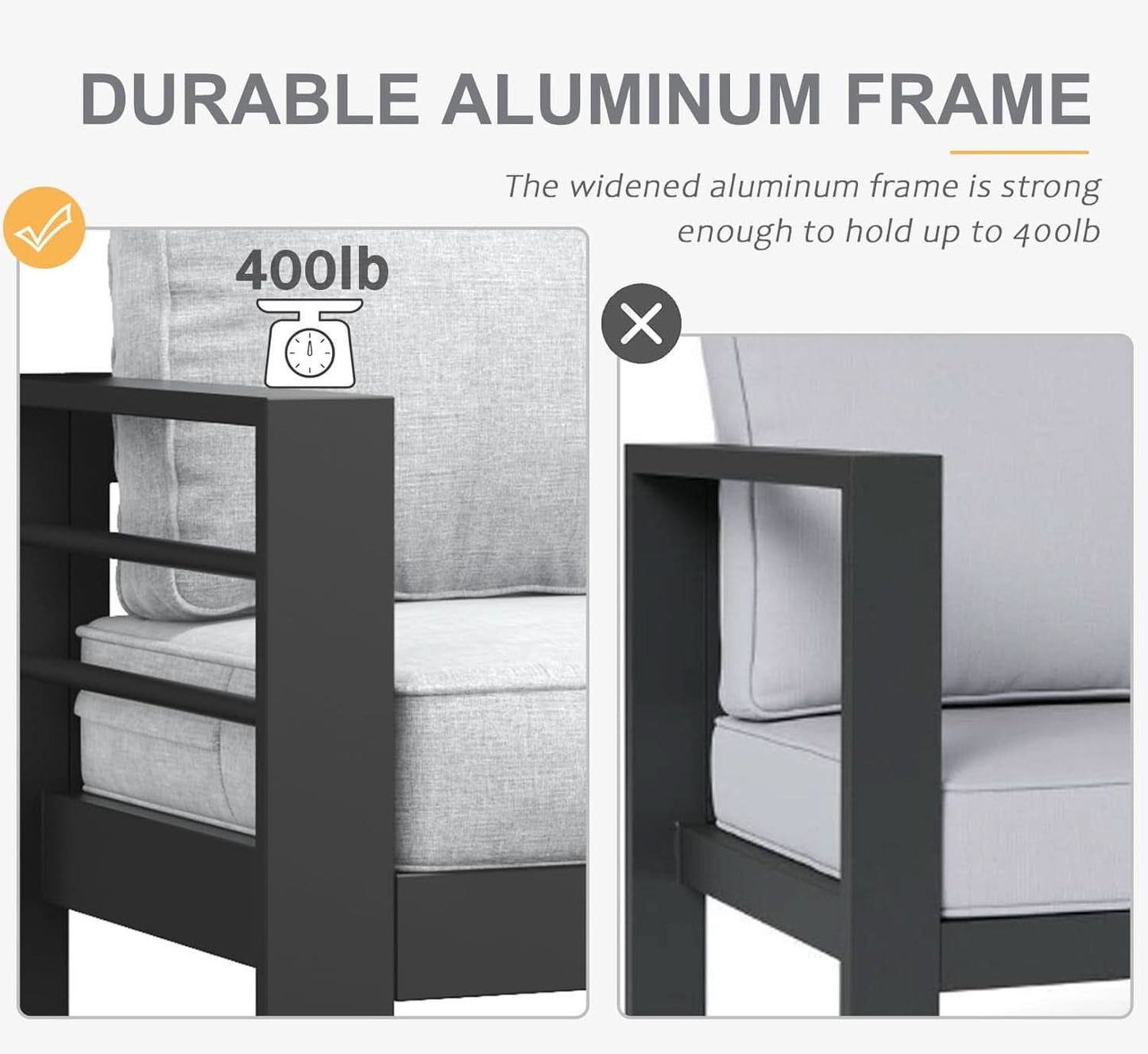 Aluminum 5 Piece Patio Furniture Set With Fire Pit Table