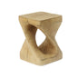 MGO Twist Shape Side Table, Wood-like Texture, Natural, 11.75x11.75x17 in
