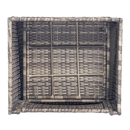 Outdoor Patio Rattan Wicker Set 2 Seat Light Blue