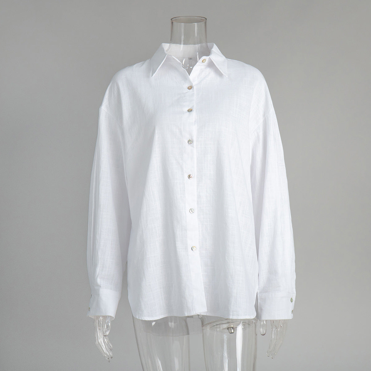 Casual Solid-color Minimalist Loose-fit Shirt