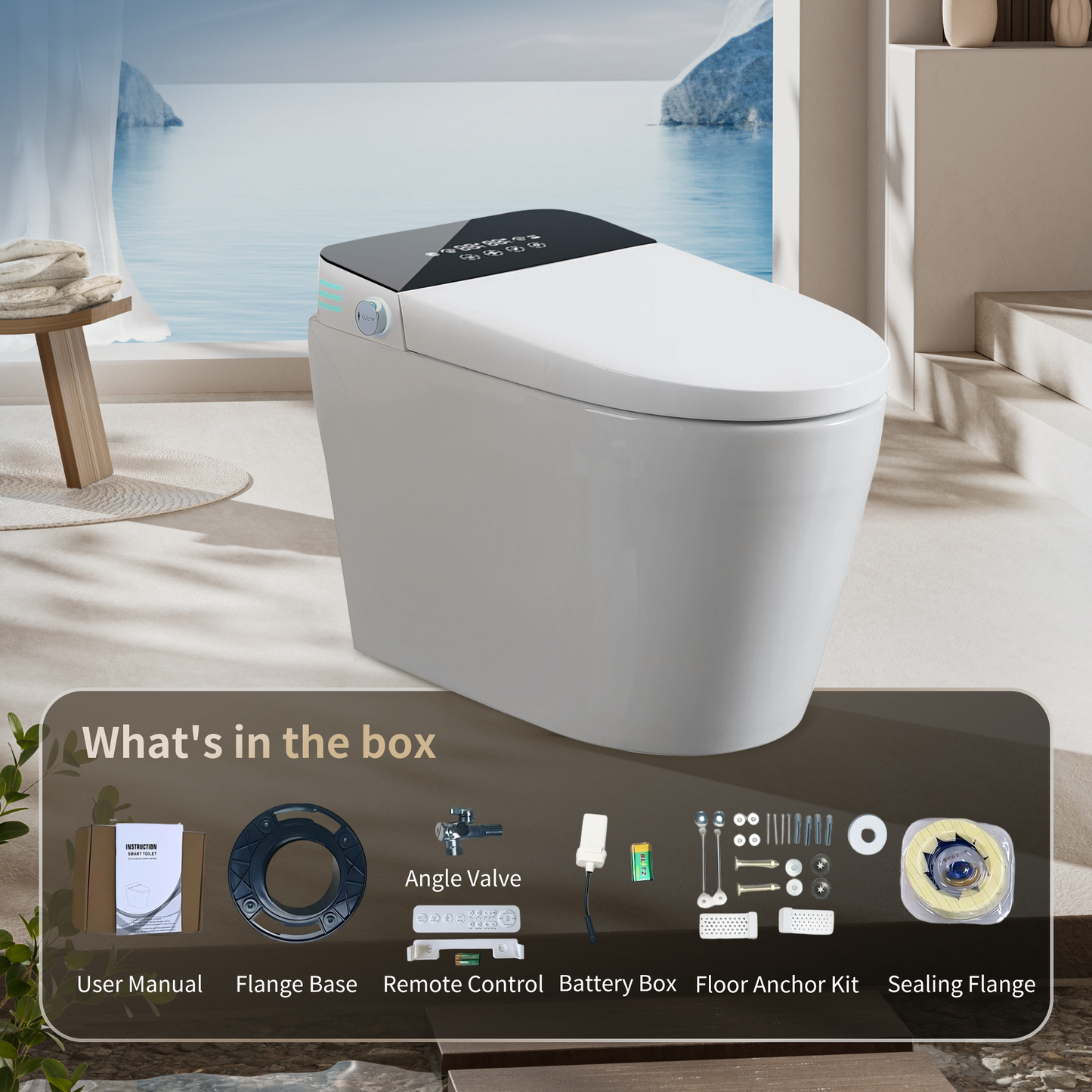 Tankless Smart Toilet With Bidet Built In, One-piece Bidet Toilet Seat, Auto ...