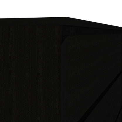 Dresser Minimalist 6-Drawer Wenge Particle Board Melamine Metal Legs 60.4 In