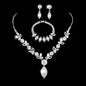 Bridal White Crystal Floral Jewelry Set