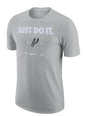 Nike Mens NBA Essential Just Do It T-Shirt (US Alpha Large Regular Regular Grey San Antonio Spurs)