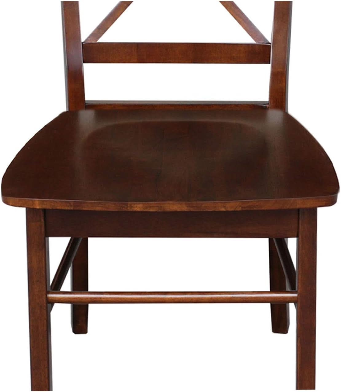 Espresso Solid Wood X Back Dining Chairs Set For Kitchen