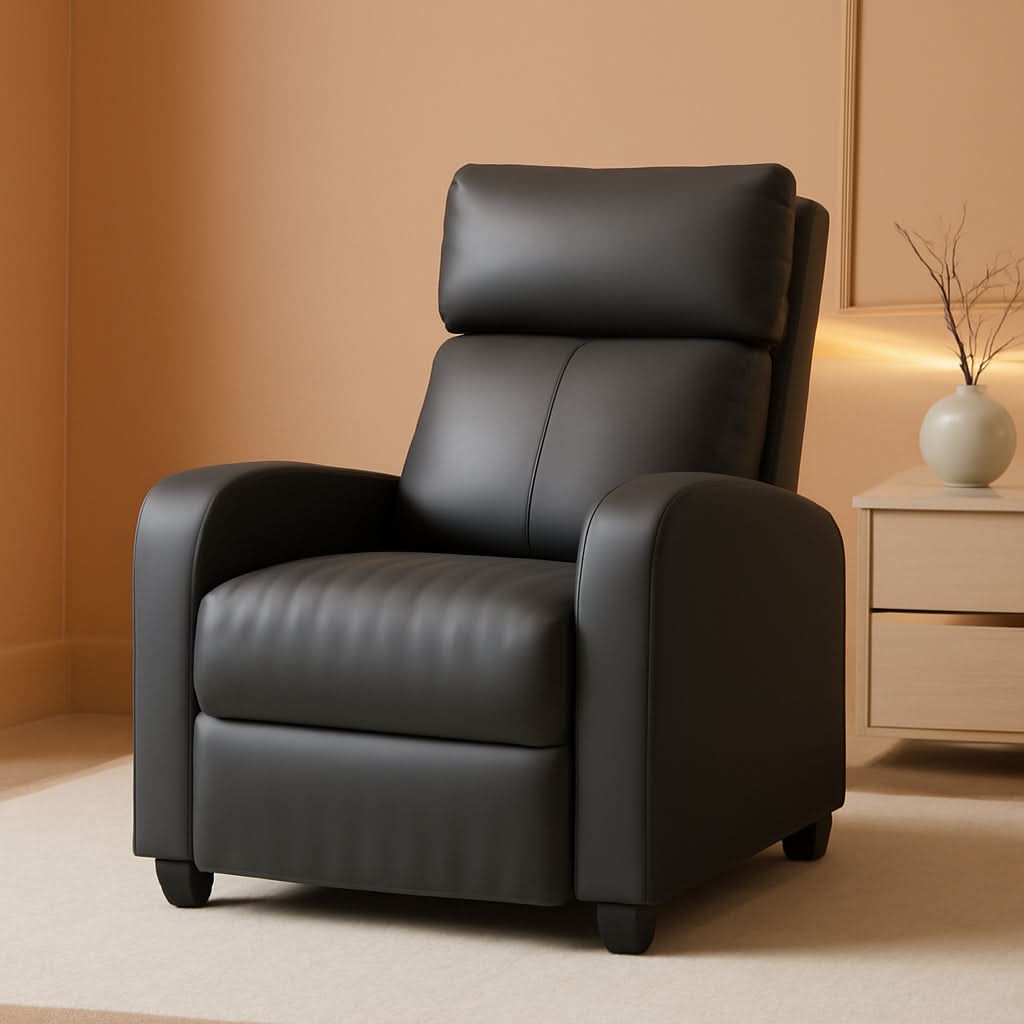 Leather Recliner Sofa With Massage And Heat Therapy