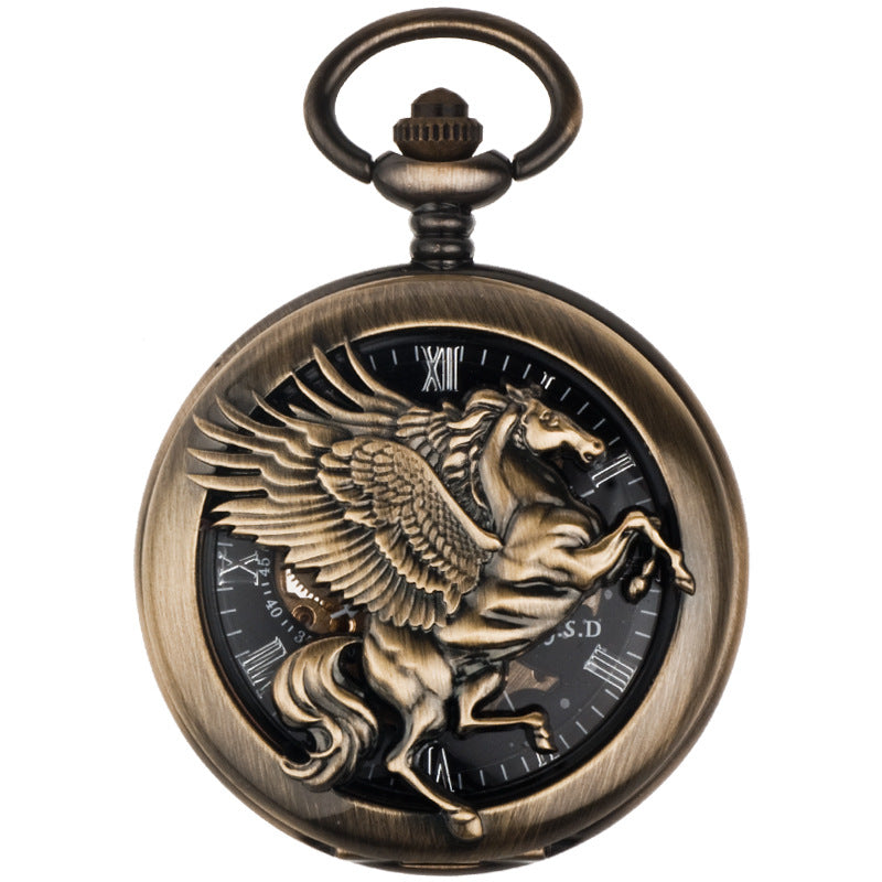 12-zodiac-animal Relief Mechanical Skeleton Watch With Roman Numeral Dial