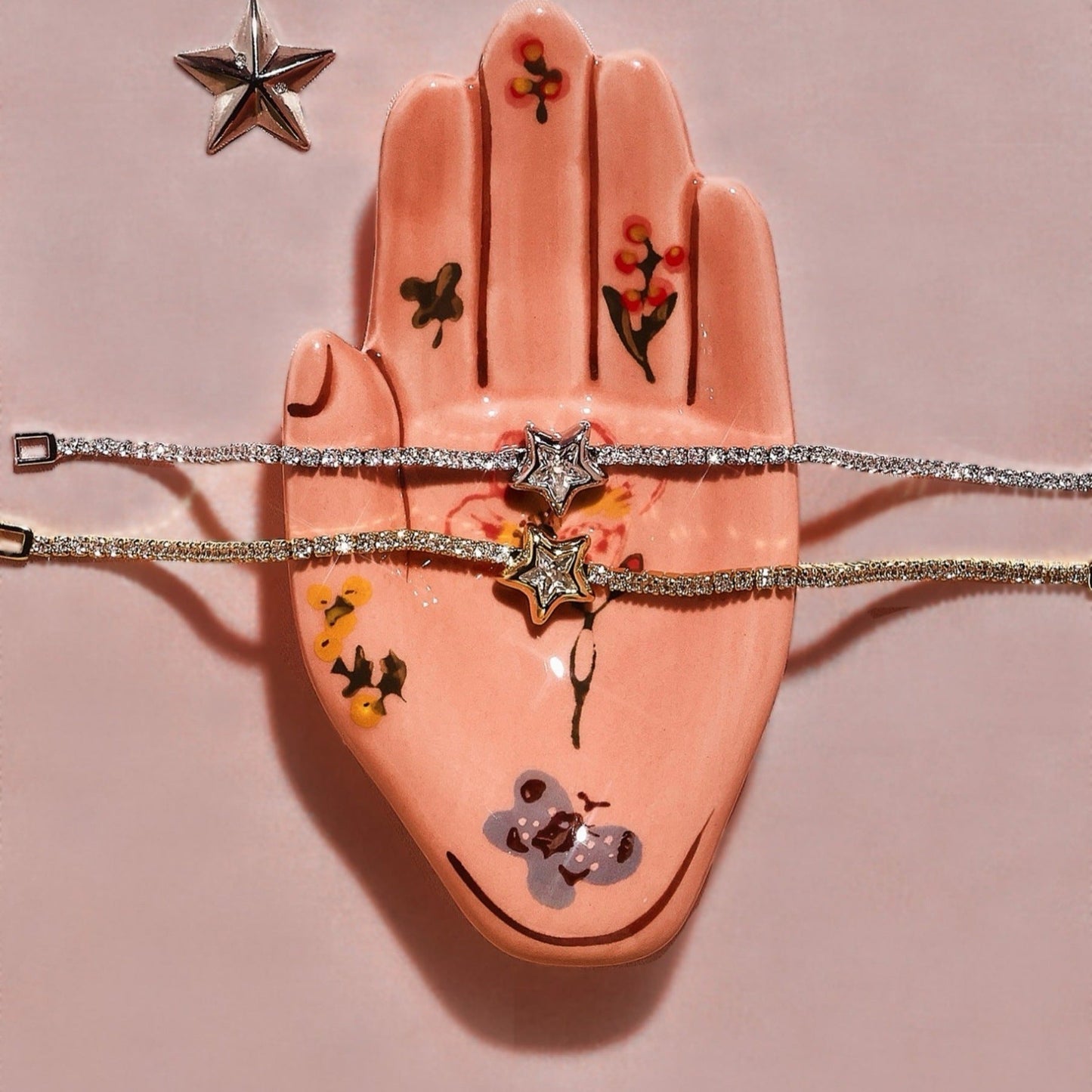 Starry Diamond-encrusted Full-diamond Bracelet For Women