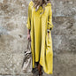 Plus Size Boho Long Sleeve Women's Hooded Dress