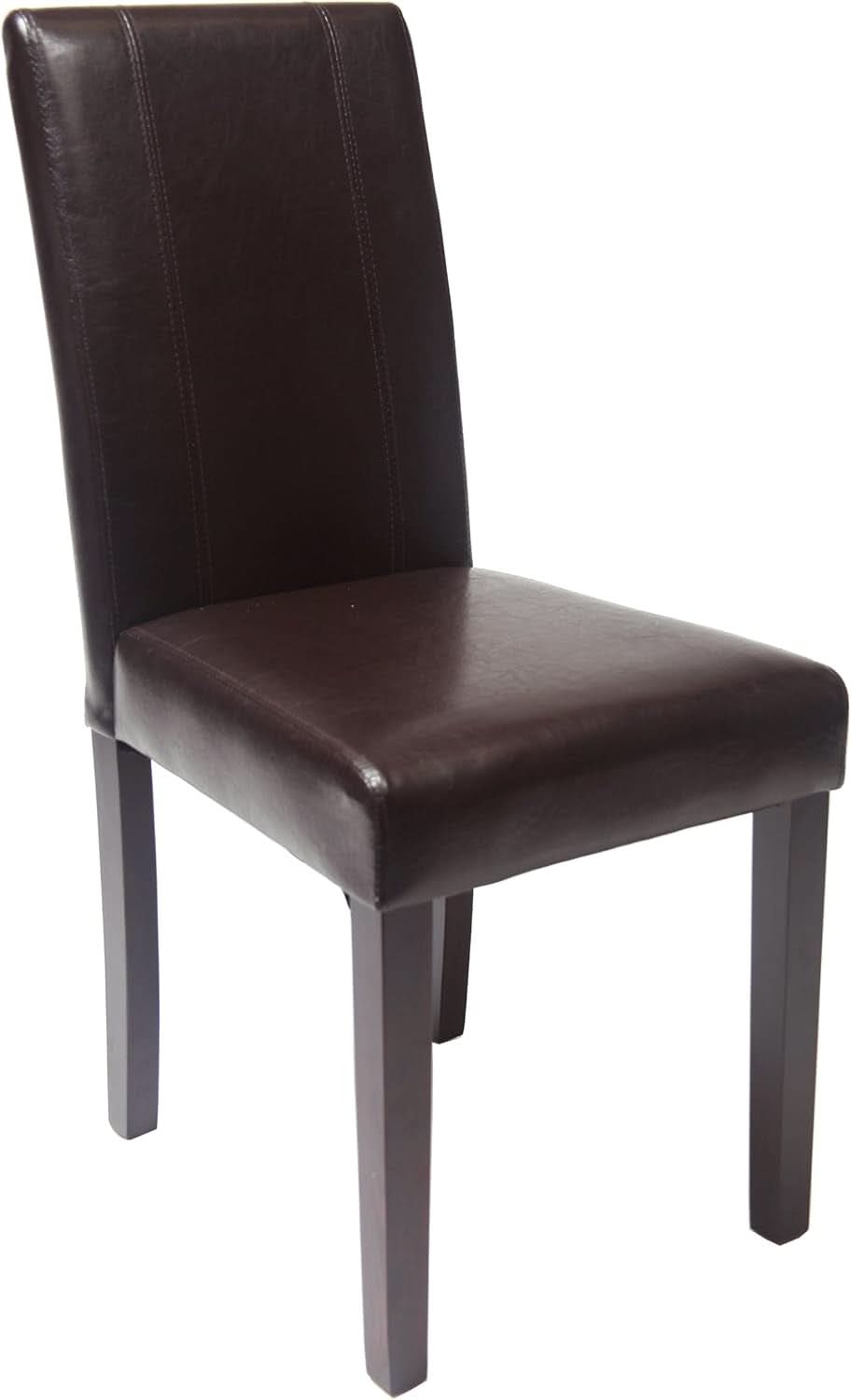 Parson Chair Set of 2 Leatherette Padded Solid Wood