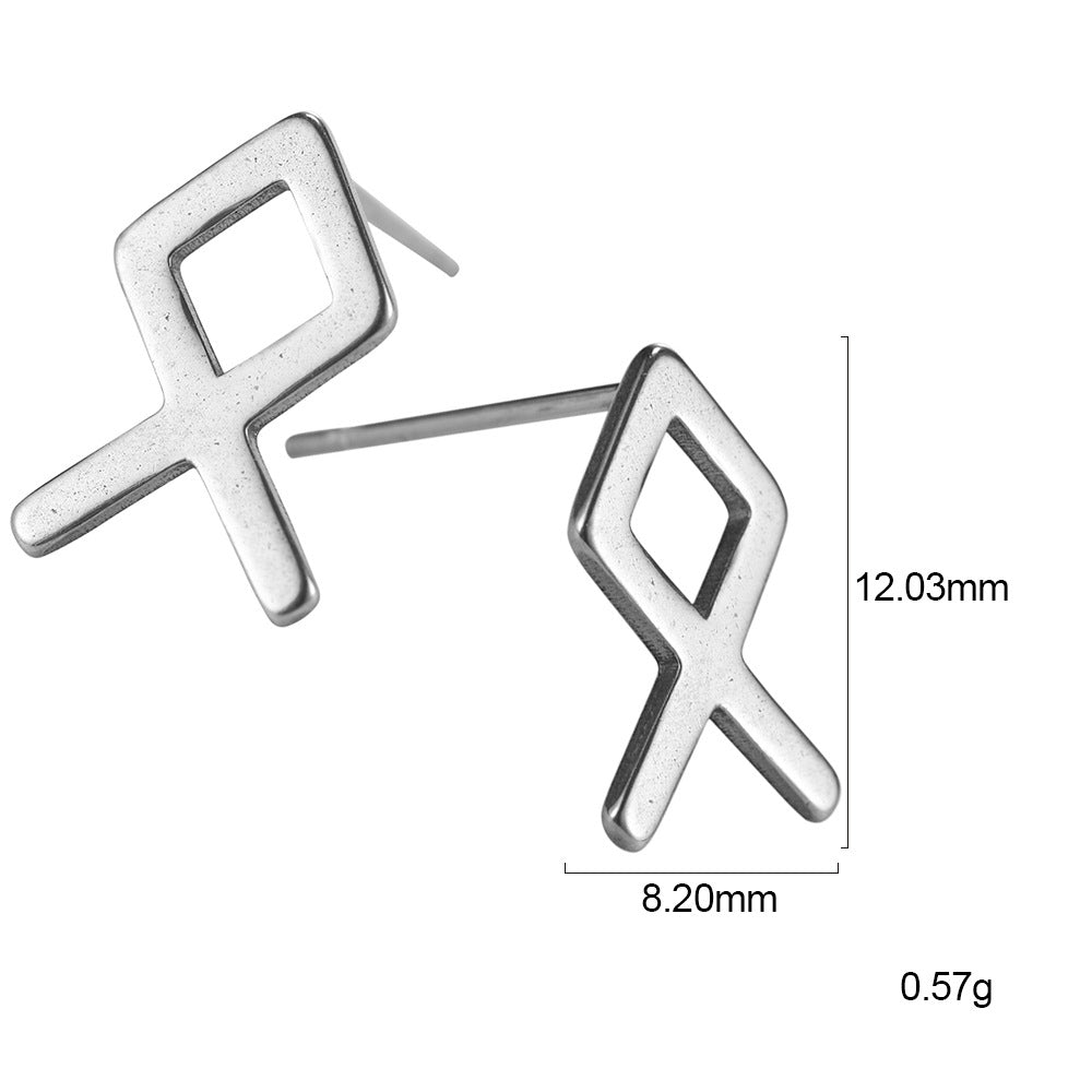Nordic Rune Letter Earrings Made Of Stainless Steel