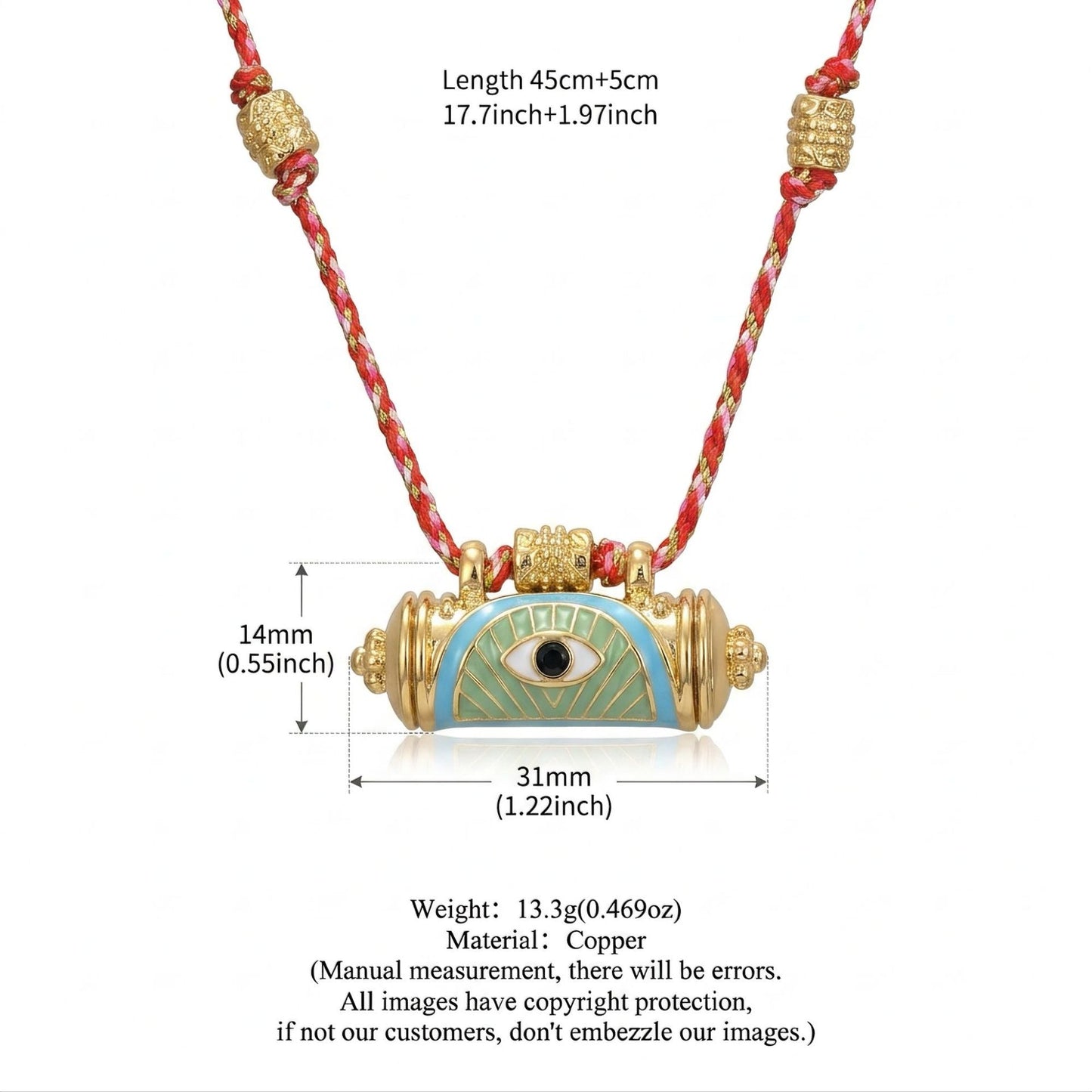 Evil Eye Kaleidoscope Necklace Clavicle Chain