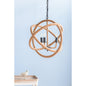 Chandelier 3-Light Farmhouse Rope Globe Hanging Adjustable Chain
