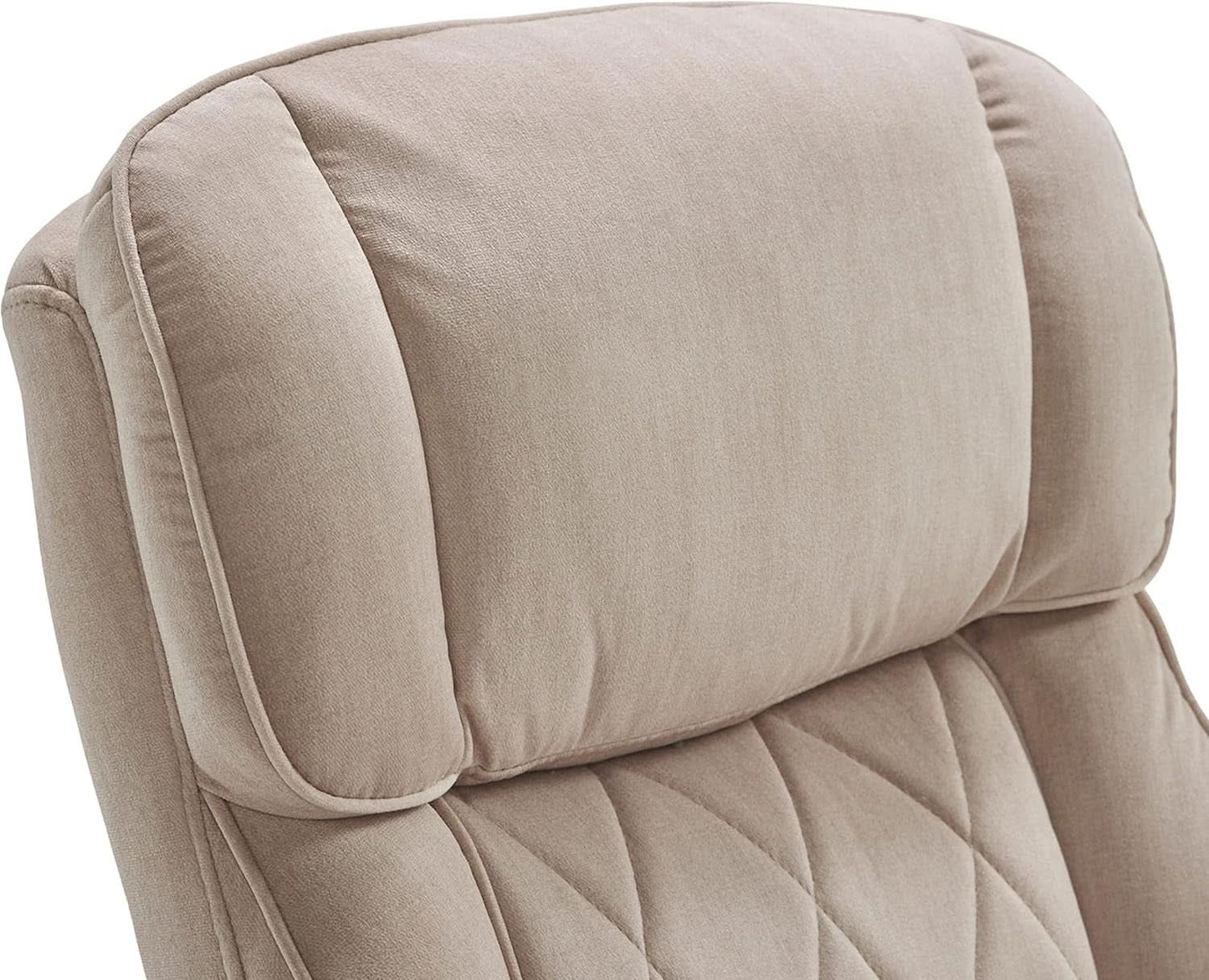 Quilted Leather Executive Office Chair With Lumbar Support Cream