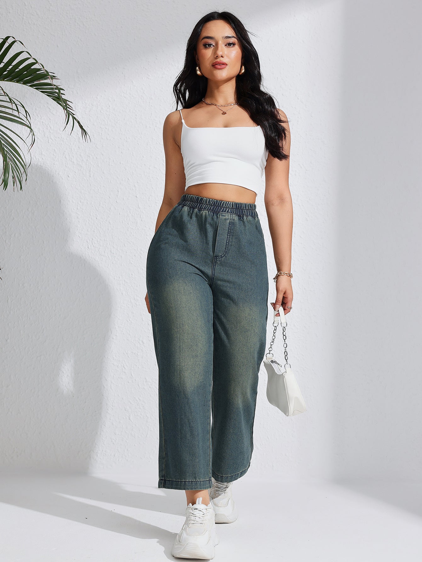Retro Loose-fit Womens Wide-leg Jeans