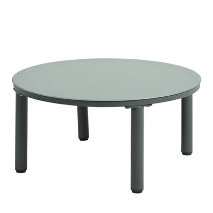 Outdoor Patio Set Half Moon Wicker Aluminum Gray 8 Piece 2 Tables