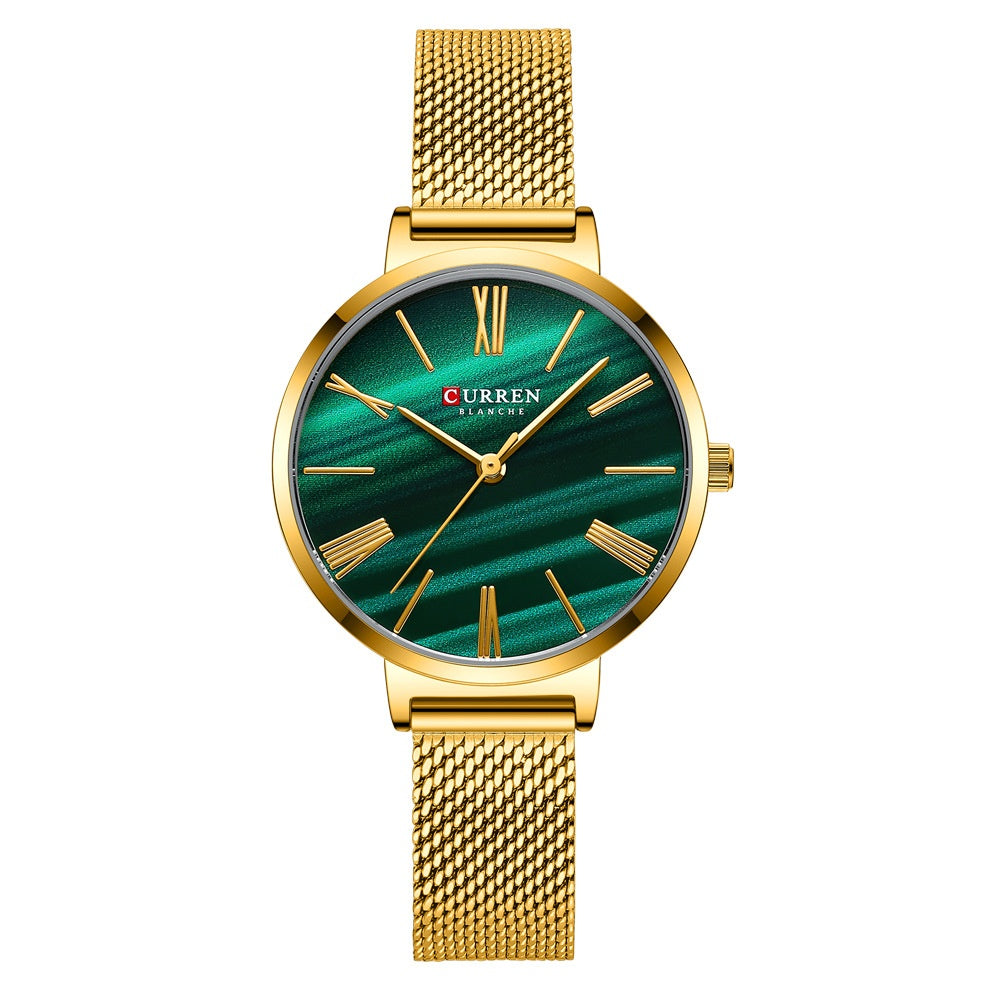 Roman Numeral Ultra-thin Mesh Strap Womens Watch
