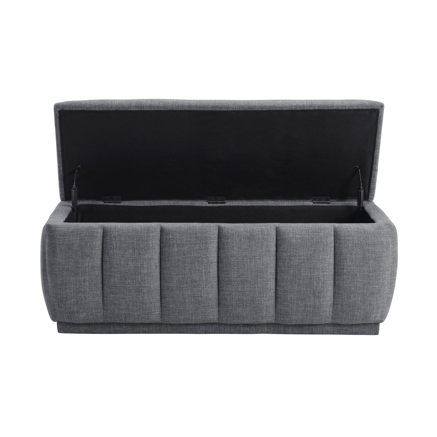 Storage Bench Modern Fabric Gray Plywood Frame No Assembly 47x18x18 In 300 LB