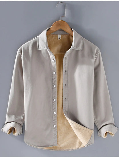 Men's Plus Size Button Up Long Sleeve Shirt