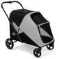 Pet Stroller 4 Wheel Dog Cat Foldable Removable Carrier 33lb Black