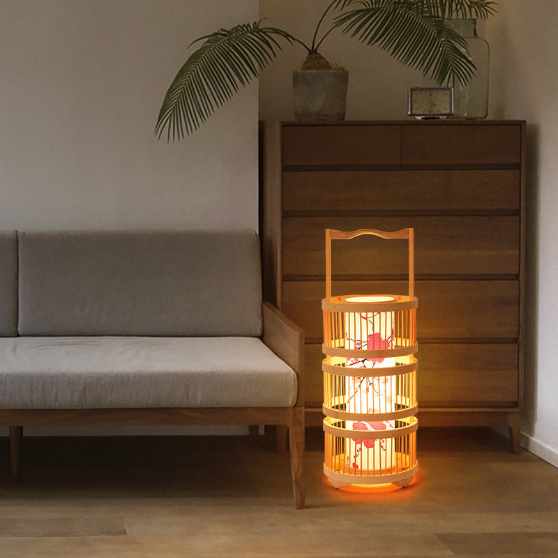 Japanese Bamboo LED Floor Lamp
