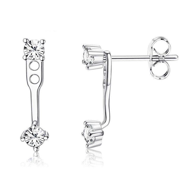 Womens Brass Earrings Set With Silver Needles And Real Gold Plating