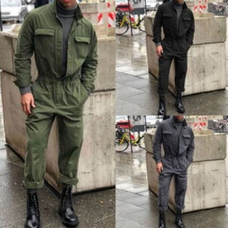Fashionable Mens Solid-Colored Top And Loose-Fitting Trousers Casual Set