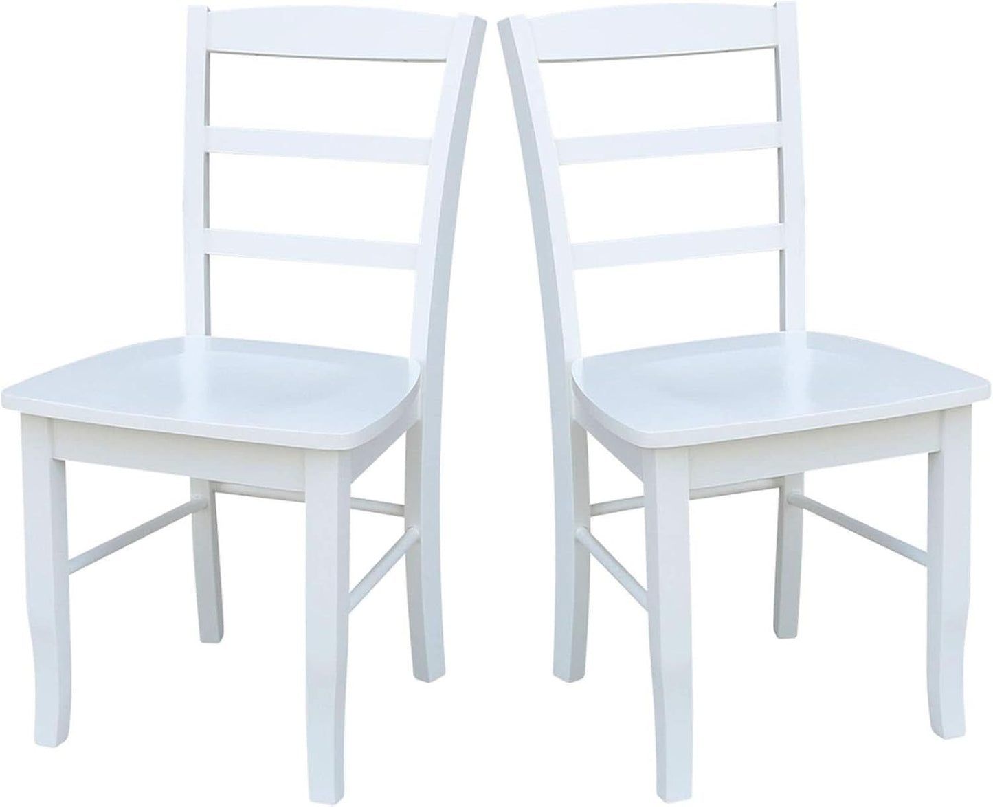 Madrid Ladderback Dining Chairs Set Of Two White Finish