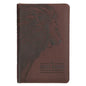 KJV Holy Bible, Standard Size Faux Leather Red Letter Edition - Thumb Index & Ribbon Marker, King James Version, Brown Lion Zipper Closure - Leather