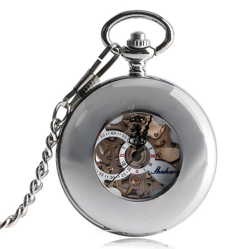 Antique-style Silver Open-lid Magnifying Glass With Fully Automatic Design