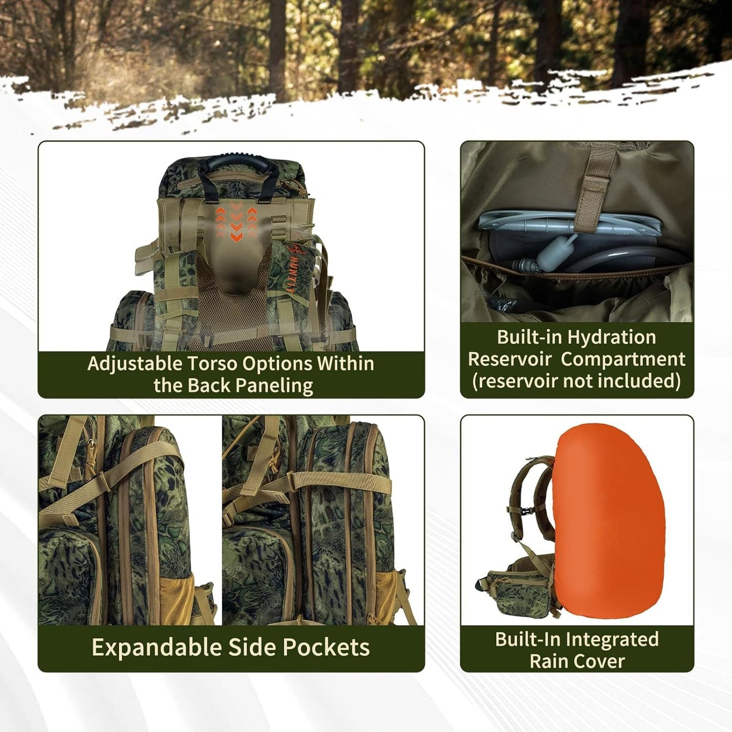 Mens And Womens Military-style Large-capacity Hiking Backpack