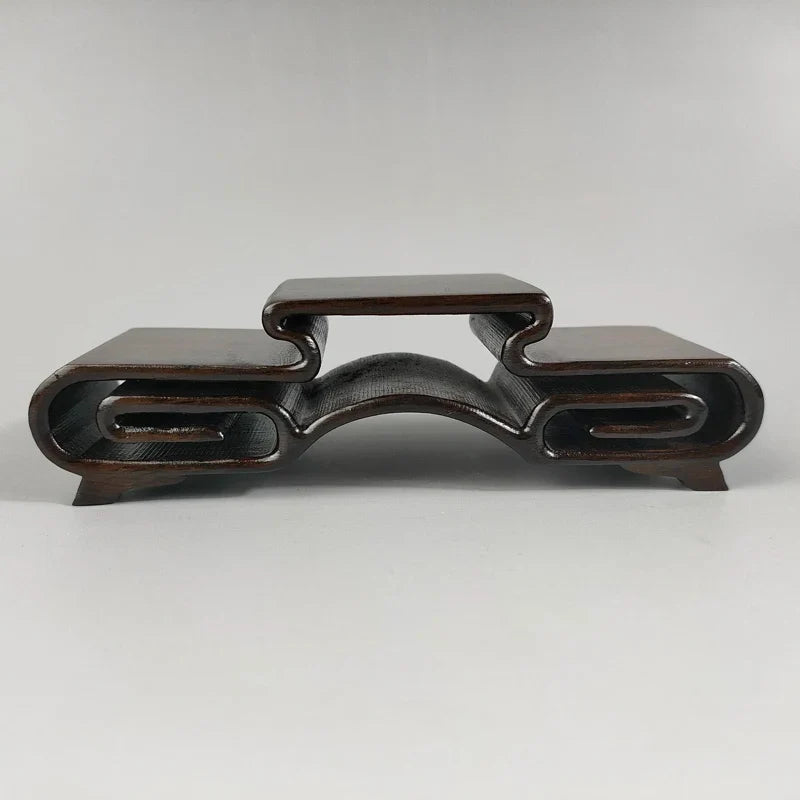 Handmade Wood Triple Display Stand – Snuff Bottles & Figurines