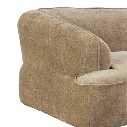 Sectional Sofa L-Shape Deep Seat Polyester Off-White 4 Seat 122 In